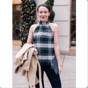 JCrew NWT Tartan Plaid Tie Neck Top
